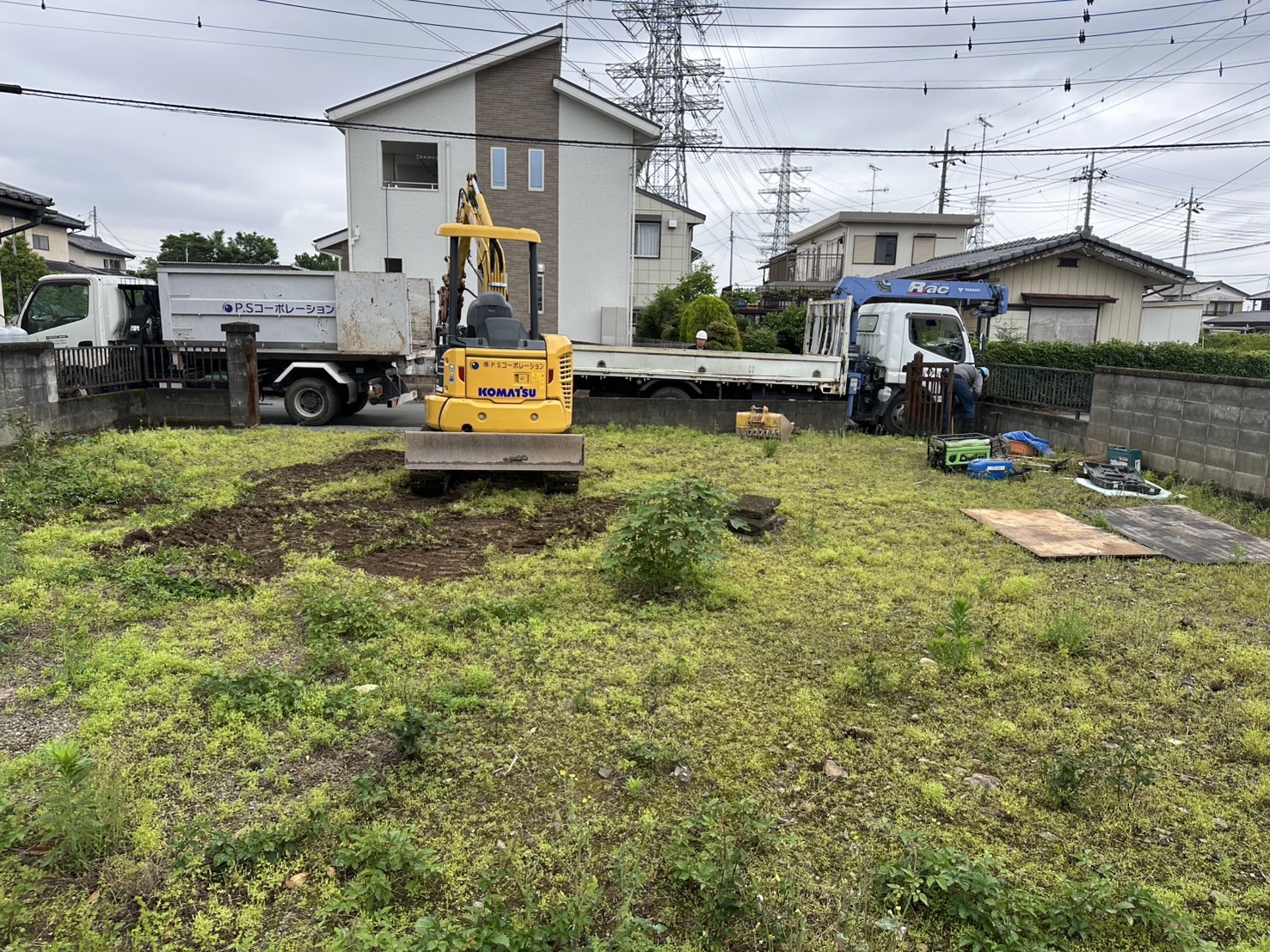 空地のブロック塀解体撤去及び整地